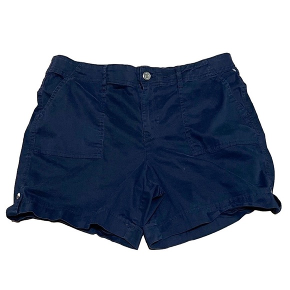 Gloria Vanderbilt Navy Blue Cuffed Women’s Shorts (Sz 12) - Picture 1 of 9